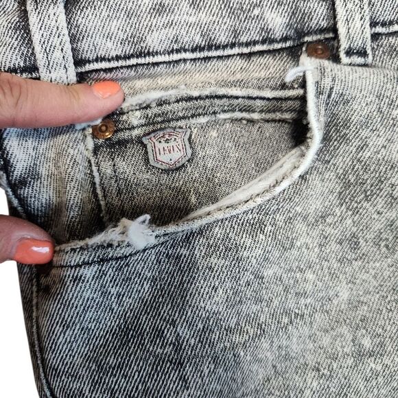 Vintage 90's Men LEVI'S 548 Silver Tab Medal Acid Black Gray Jeans 42x32 USA - Picture 9 of 15